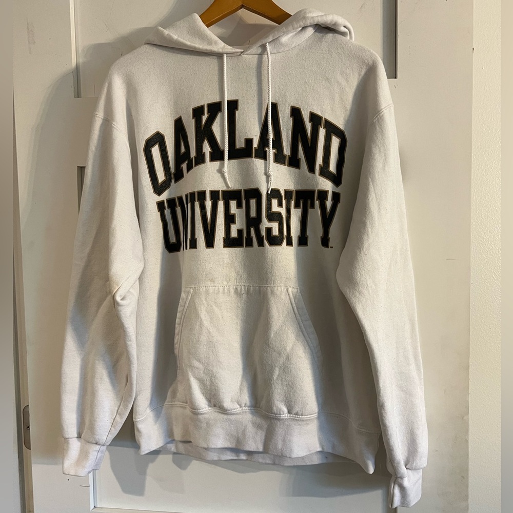 White Oakland University Hoodie